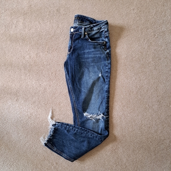 Silver Jeans Women's Boyfriend Jeans Size 29 Ankle Length Denim Distressed Blue - Picture 15 of 15